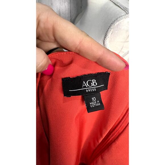 NWT AGB Women's Orange Sheath Dress Size 10 Knee Length V-Neck‎ Workwear - Picture 8 of 8